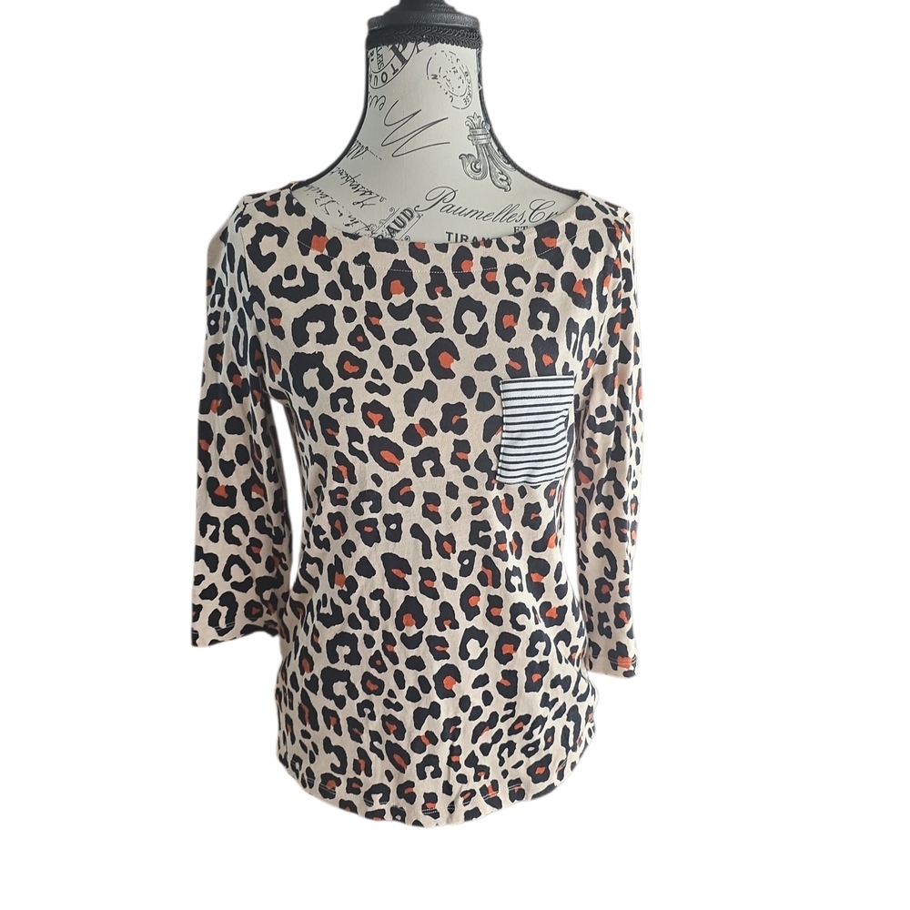 LOFT Leopard Print Blouse with Pocket
